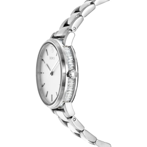 Steel Rond Color Watch with white-gradient zirconias
