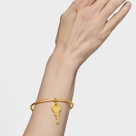 תליון מפתח Medallions מכסף בציפוי זהב 18 קראט