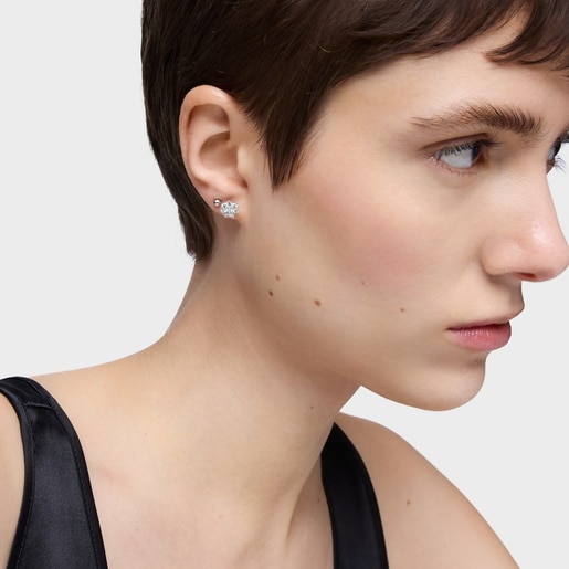 White gold Earrings with diamonds Daisy
