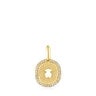 Gold Oursin Pendant with 0.09ct diamonds