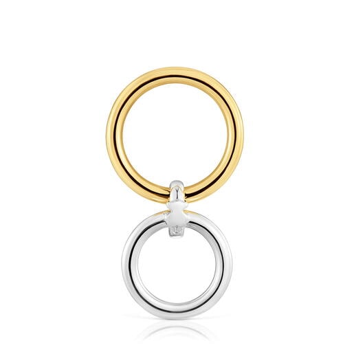 ツートーンのダブルフープペンダントトップ TOUS Straight