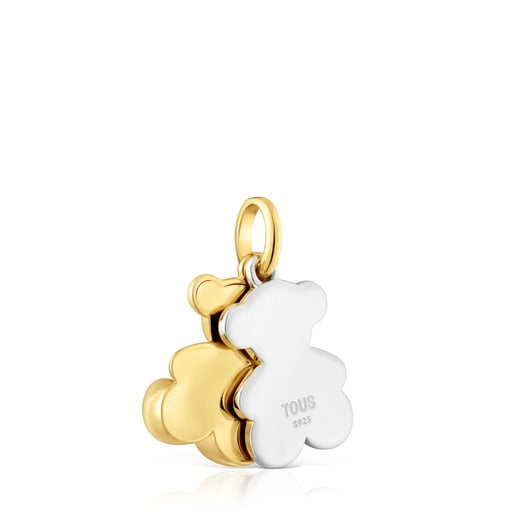 Pendentif bicolore avec double ourson Bold Bear