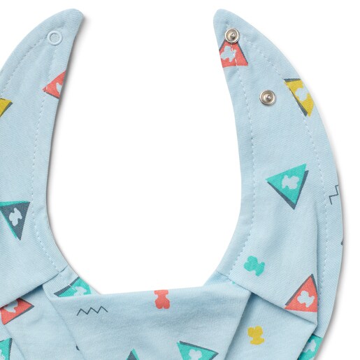 Set 2 bandanas de bebé Triangulo azul celeste