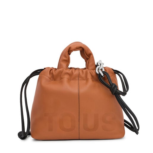 Medium leather-colored leather One-shoulder bag TOUS Cloud | TOUS