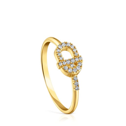 Gold TOUS MANIFESTO Ring with diamonds