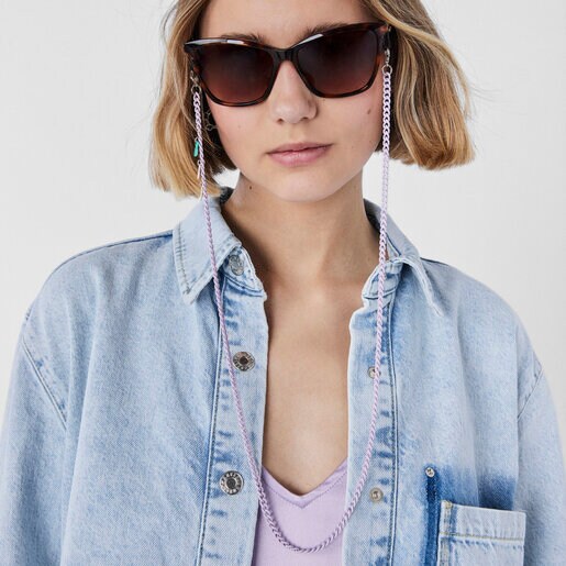 ライラックカラーのマスクとメガネ用チェーン Bears Chain