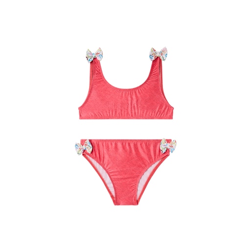 Bikini de menina Logótipo cor-de-rosa