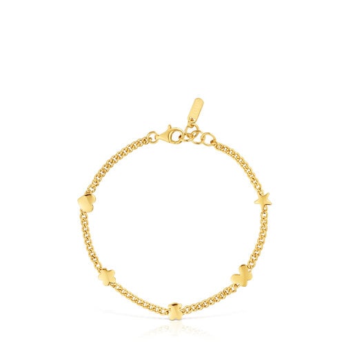 18kt gold plating over silver Chain bracelet with motifs Bold Motif | TOUS