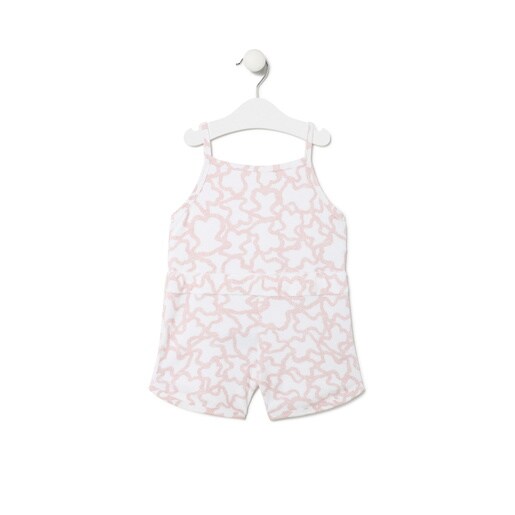 Girls short terry playsuit in Kaos pink