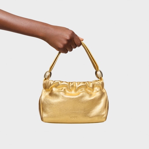 Small gold-colored leather Crossbody bag TOUS Gloss