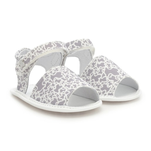 Kaos Mini Run baby canvas sandals in grey