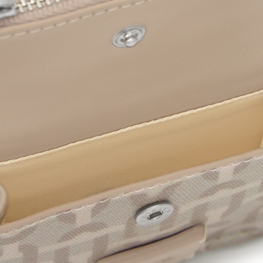 حامل بطاقات وكيس نقود مزدوج الاستخدام باللون الرملي من التشكيلة TOUS Manifesto