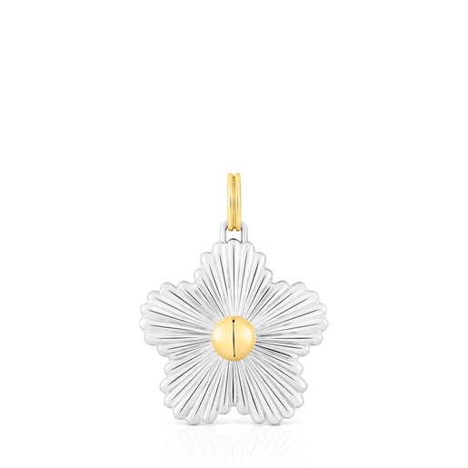 Wisiorek ze srebra i srebra vermeil z motywem kwiatu Iris Motif