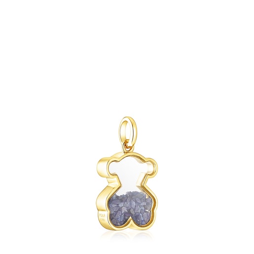 Gold Areia Pendant with blue sapphire