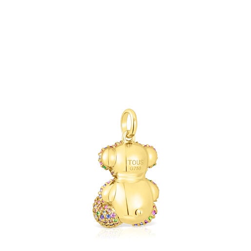 Gemstone and gold Bold Bear pendant