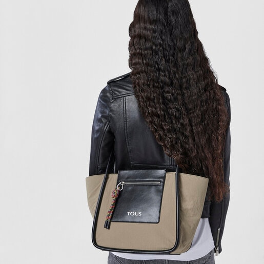 Сумка-тоут среднего размера TOUS Empire Cotton цвета хаки