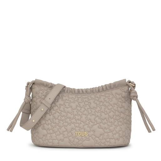 Středně velká Crossbody kabelka TOUS Puffy Bear šedohnědé barvy