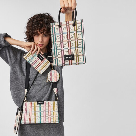 Плоская бежево-черная сумка TOUS Crossroad Crossbody