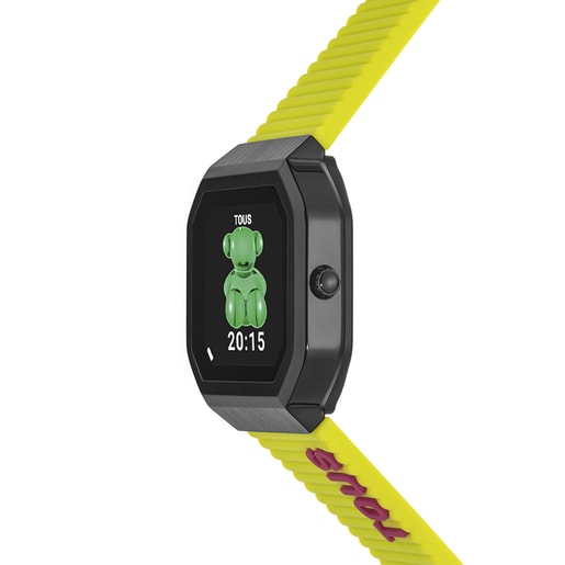 Relógio smartwatch com correia em nylon e correia em silicone verde B-Connect