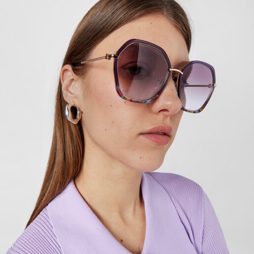 Liliowe okulary przeciwsłoneczne Vyana Metal