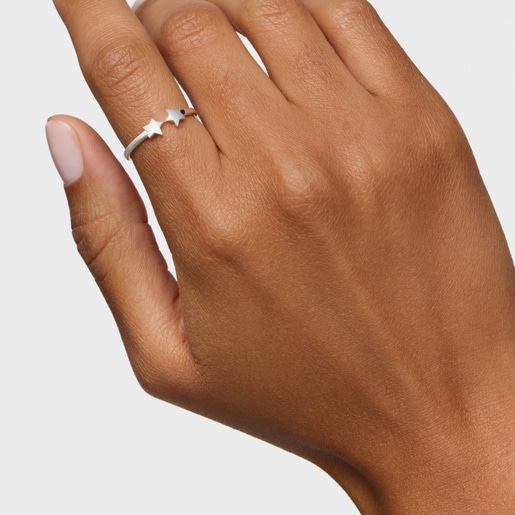 Anillo abierto de plata y estrellas TOUS Motivos