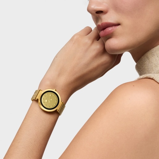 Smartwatch with gold-colored steel bracelet TOUS S-CONNECT