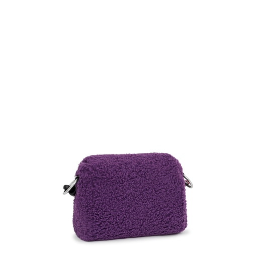 Small lilac-colored TOUS Empire Fur Crossbody bag