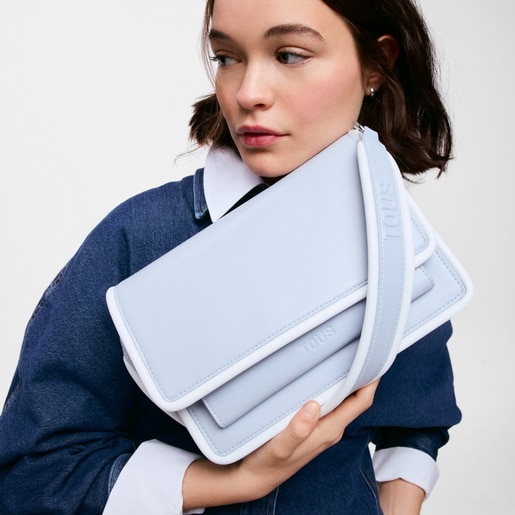 Medium grayish blue Crossbody bag TOUS Audree Pipings