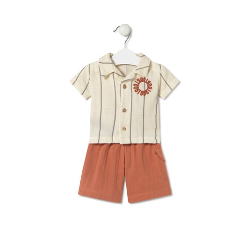 Conjunto de bebé niño Classic teja