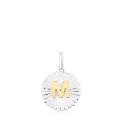 Wisiorek z medalionem litera M ze srebra i srebra vermeil TOUS Alphabet