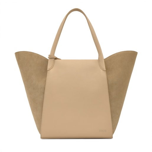 Capazo grande arena de piel TOUS Tulip