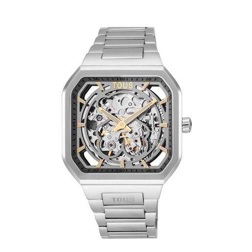 Reloj analógico automático con brazalete de acero D-Bear Now