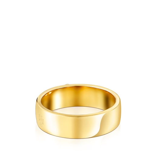 リング  Nocturne  くま  ダイヤモンド　イエローゴールドコーティング　　