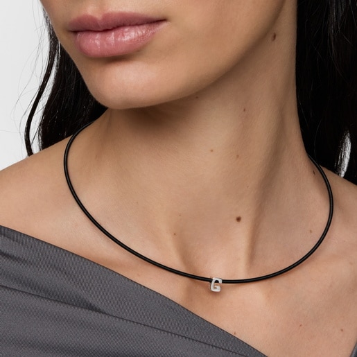 Charm TOUS Mesh Tube de plata letra G 7 mm