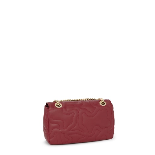 Bandolera pequeña con solapa Kaos Dream burdeos