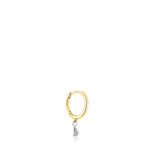 Boucle d’oreille anneau avec motif cœur Basics en or