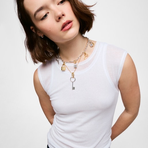 قلادة من الفضة مُرصّعة بحلية مفتاح مقاس 20 مم من تشكيلة TOUS Unlock