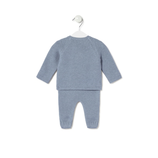 Newborn baby set in Tricot blue