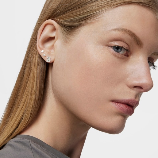 Silver TOUS Bear Earrings Bear motif