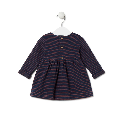 Girls striped dress in Blue navy blue