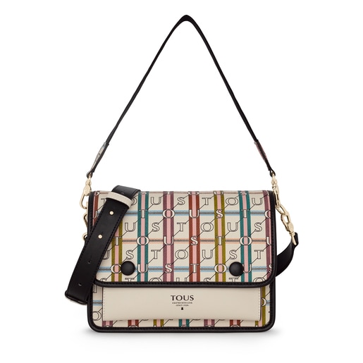 Sac à bandoulière Audree TOUS Crossroad moyen beige et noir