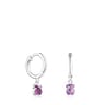 Silver and Amethyst Cool Color Earrings