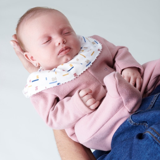 Baby playsuit in Geome pink