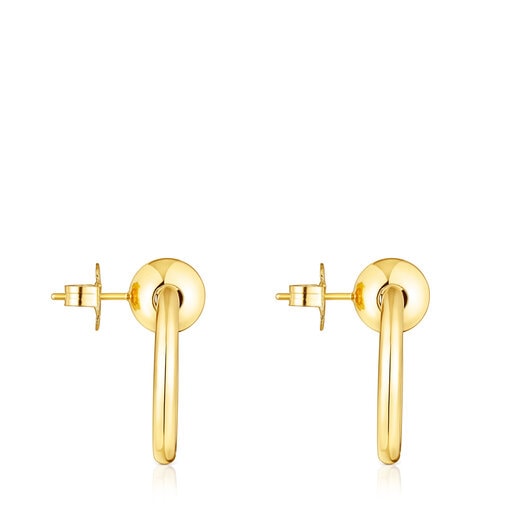 Aretes con baño de oro 18 kt sobre plata círculo Plump