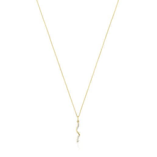 Gold TOUS St Tropez Necklace with diamond spiral | TOUS