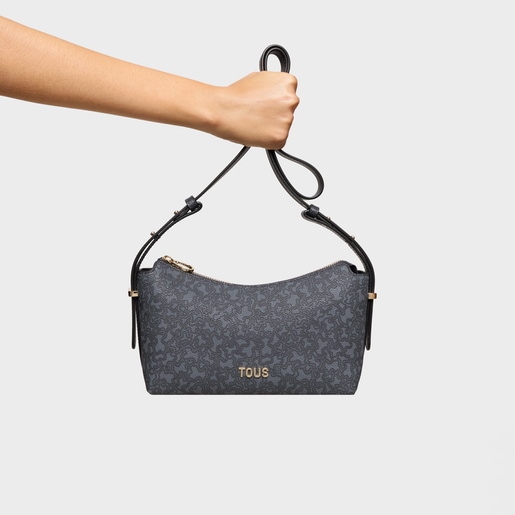 Bandolera mediana gris oscuro Kaos Mini Lines