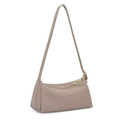 Bandolera de piel topo TOUS Fold