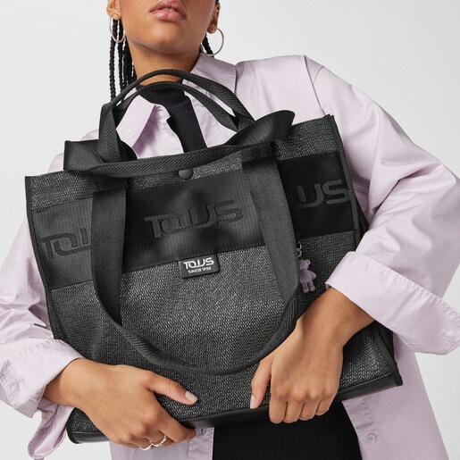 Large black Ina TOUS Shopping bag