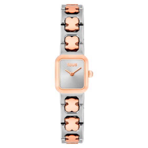 Relógio analógico com bracelete em aço e aço rosado Icon Time