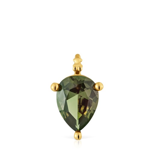 Small Pendant in 18kt gold plating over silver and laboratory-grown green spinel TOUS Color Lab